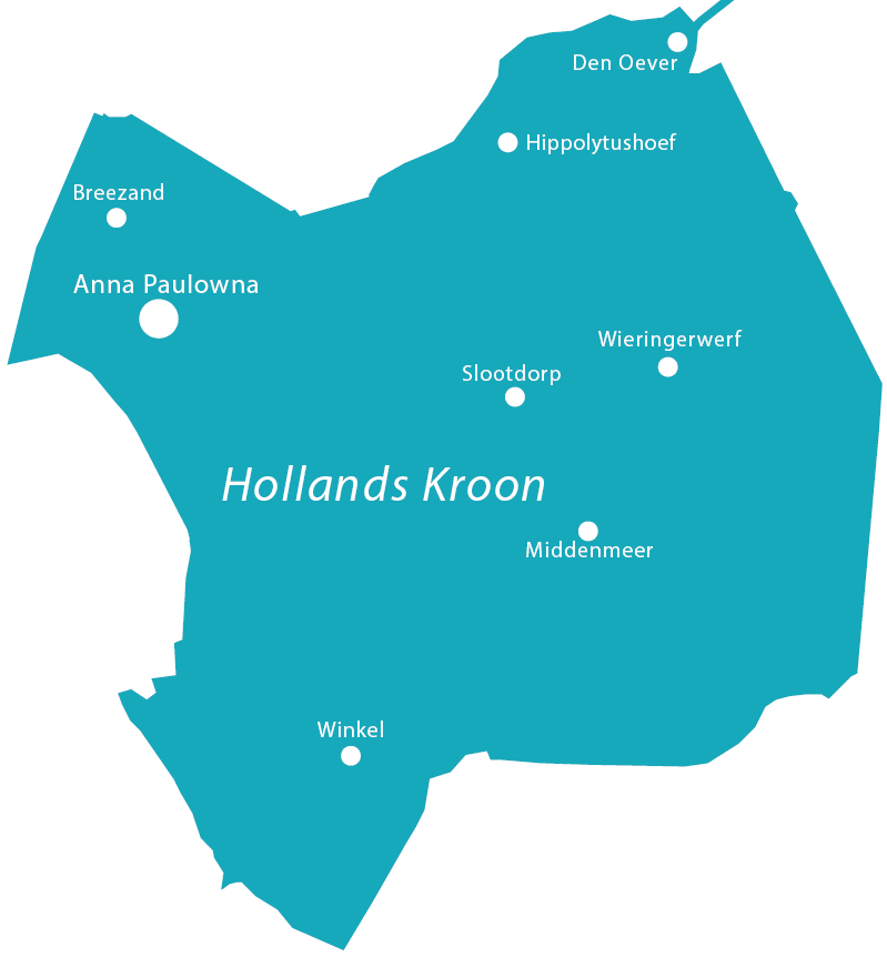 Kaart van gemeente Hollands Kroon